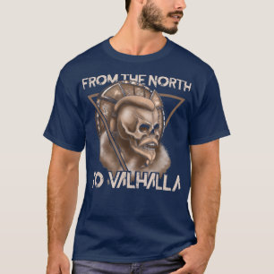 To Valhalla Skeleton Viking Warrior Raven Mytholog T-Shirt