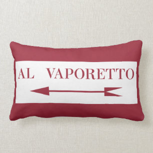 To Vaporetto, Street Sign, Venice, Italy Lumbar Cushion