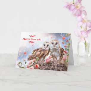 To Wife Cute and Fun Owl Valentines Day Card