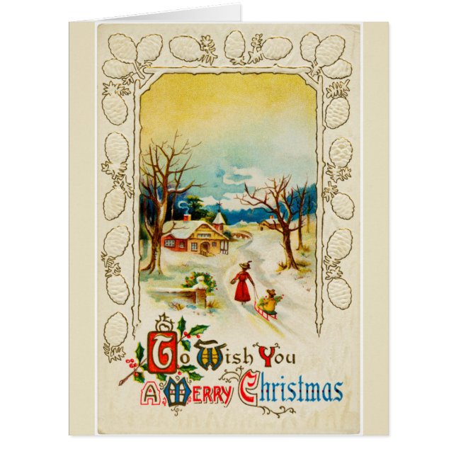 To Wish You A Merry Christmas Big Greeting Card (Front)