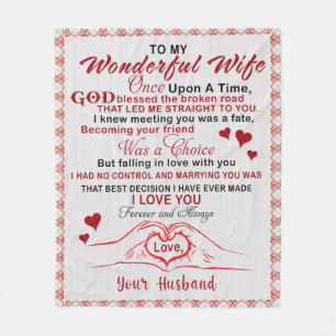To Wonderful Wife I Knew Meeting You Was A Fate Fleece Blanket