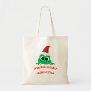 Toad-ally Festive Christmas Frog _ Cute Holiday De Tote Bag