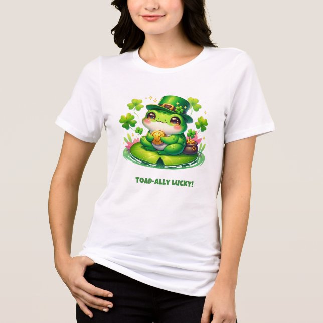 Toad-ally Lucky – Cute St. Patrick’s Day Frog Tri-Blend Shirt (Front)