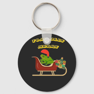 Toad-ally Merry Frog Christmas Tee Key Ring