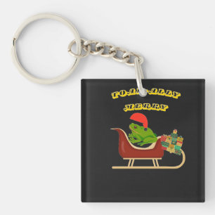Toad-ally Merry Frog Christmas Tee Key Ring