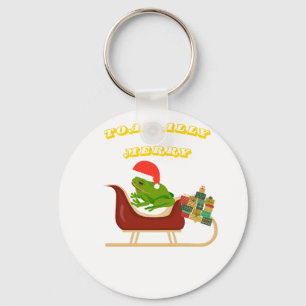 Toad-ally Merry Frog Christmas Tee Key Ring