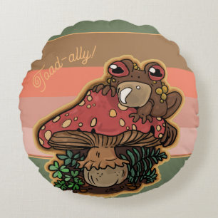 Toad-allyToadstool Toad Round Cushion