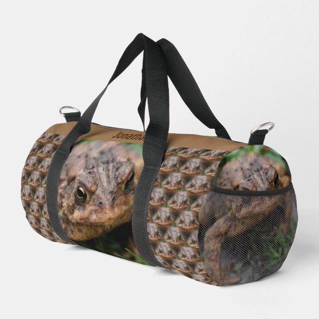 Toad Face Animal Personalised Duffle Bag (Right Corner)