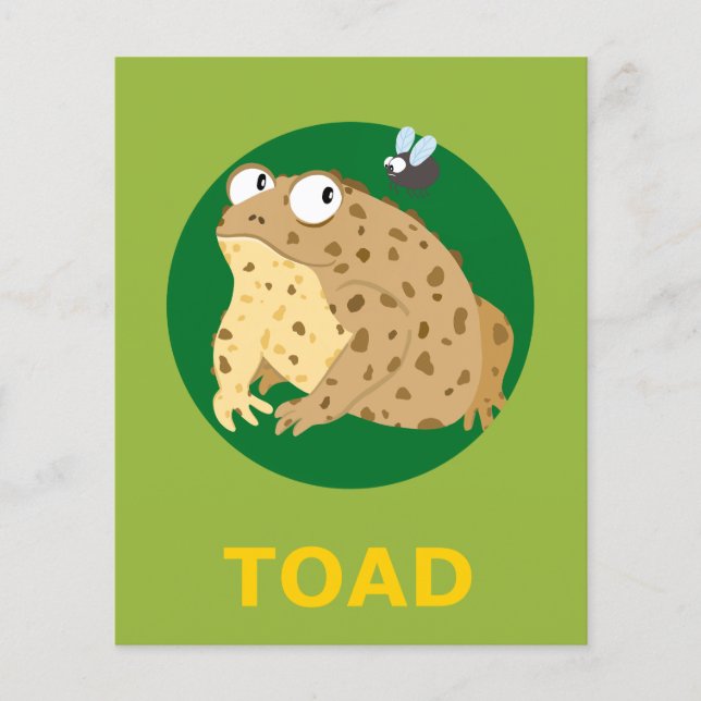 TOAD Flashcard for Initial T 1 Syllable Word (Front)