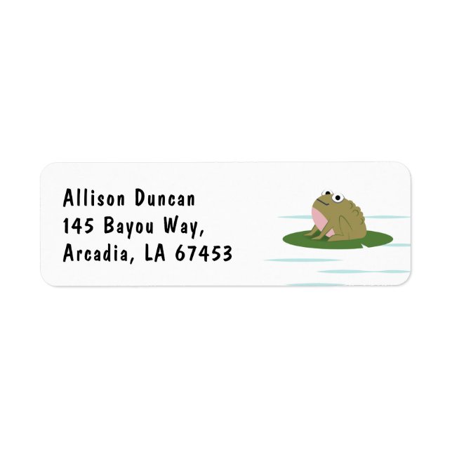 Toad on a Lily Pad Return Address (Front)