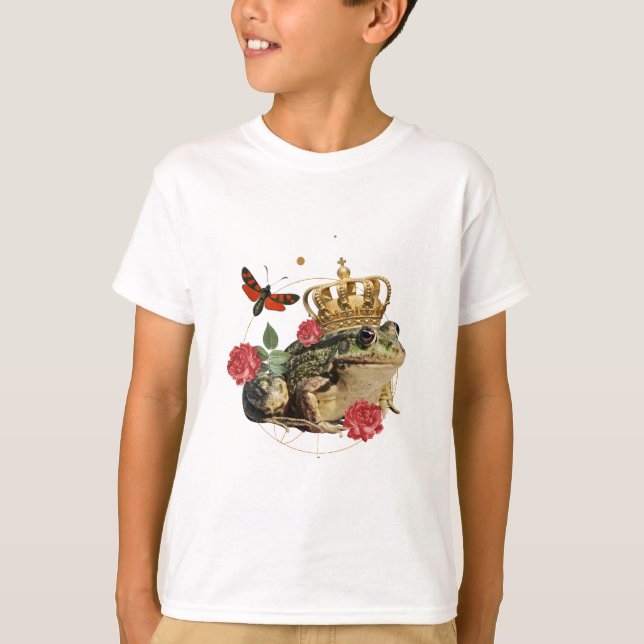 Toad Queen with Gold Crown - Funny Amphibians T-Shirt (Front)