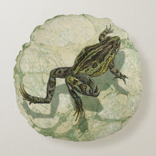 Toad Swinning in the Water Round Cushion (Front)