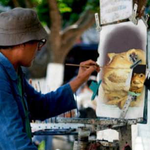 Toad With Philosophical Disposition Painting Canvas Print