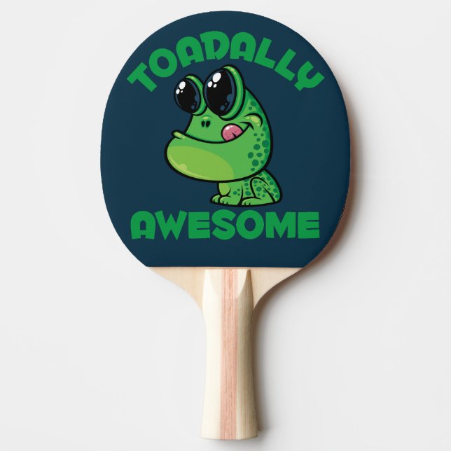 Toadally Awesome Happy Cartoon Toad Ping Pong Paddle (Front)
