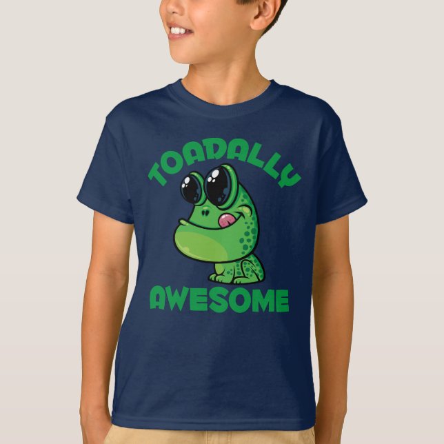 Toadally Awesome Happy Cartoon Toad T-Shirt (Front)