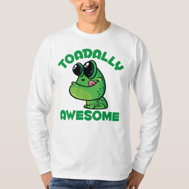Toadally Awesome Happy Cartoon Toad T-Shirt (Front)