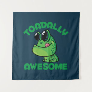 Toadally Awesome Happy Cartoon Toad Tapestry