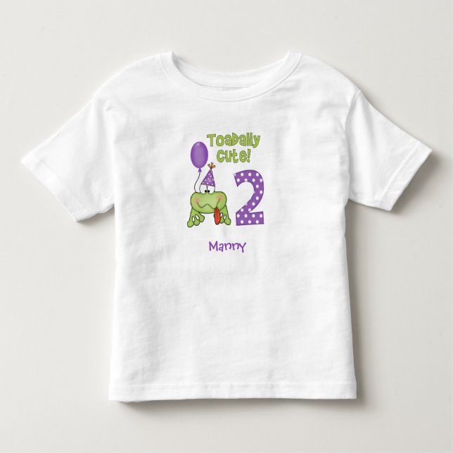 Toadally Cute 2nd Birthday Toddler T-shirt (Front)