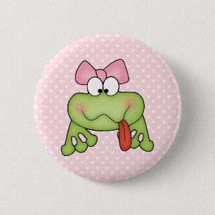Toadally Cute Girl Frog 6 Cm Round Badge
