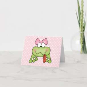 Toadally Cute Girl Frog Blank Card