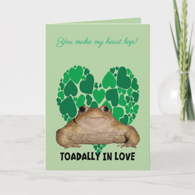 Toadally In Love Frog Lover Valentine Card (Front)
