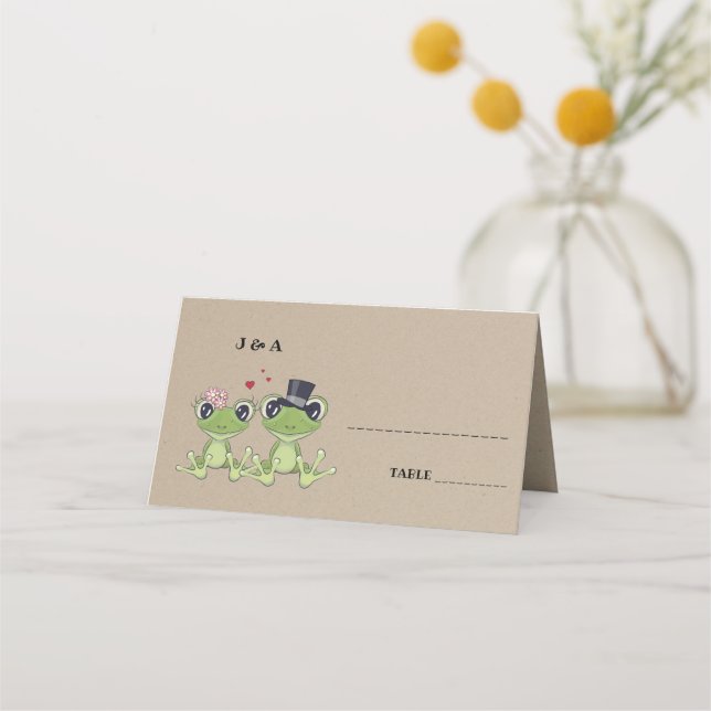 Toadally in Love Frog Wedding Table + Menu Card (Front)