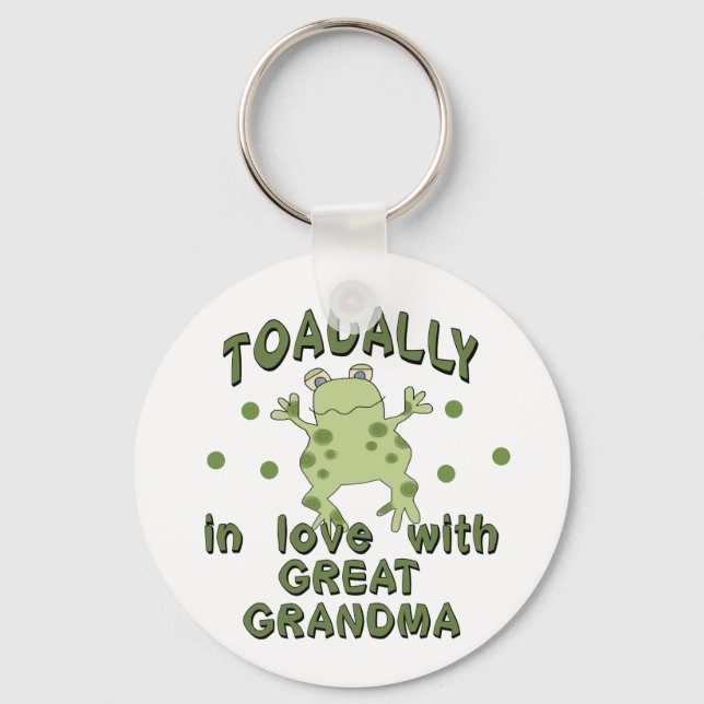 TOADALLY Love Great Grandma Frog Key Ring (Front)