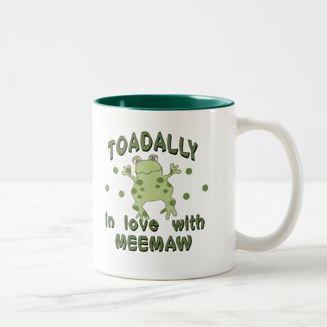 TOADALLY Love MeeMaw Frog Two-Tone Coffee Mug (Right)