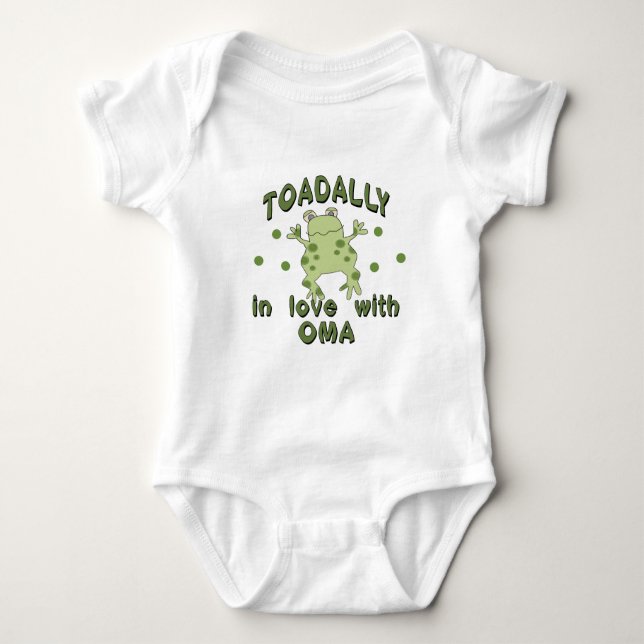 TOADALLY Love Oma Frog Baby Bodysuit (Front)
