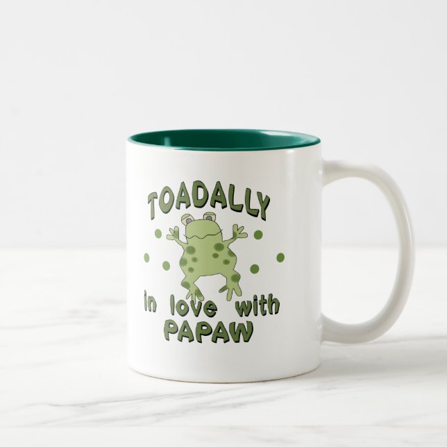 TOADALLY Love Papaw Frog Two-Tone Coffee Mug (Right)