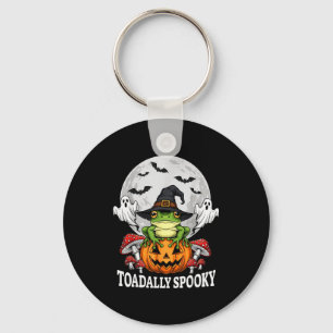 Toadally Soky Funny Halloween Frog On Pumpkin Full Key Ring