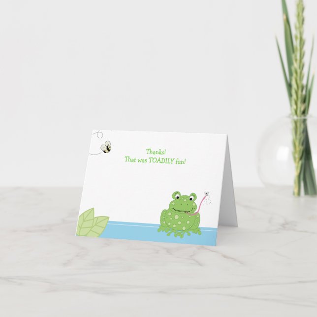 TOADILY Fun Frog / Bee Folded Thank you note Card (Front)