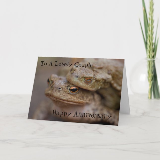 Toads “The Ugly Couple”	Happy Anniversary Card (Front)