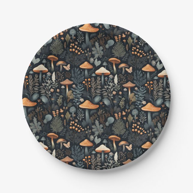 Toadstool Forest  Paper Plate (Front)