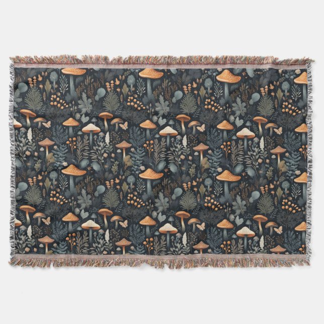 Toadstool Forest  Throw Blanket (Front)