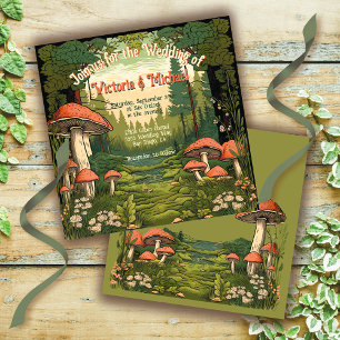 Toadstool Forest Wedding invitation
