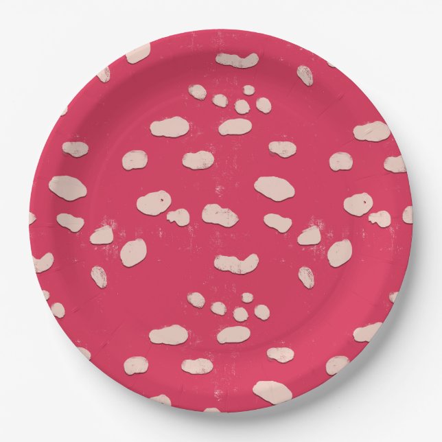 Toadstool Mushroom Texture Party Plate (Front)