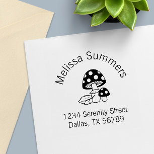 Toadstool Mushrooms Arch Address Self-inking Stamp