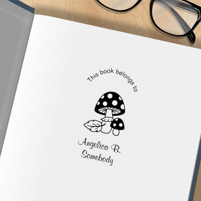 Toadstool Mushrooms Bookplate Rubber Stamp (Creator Uploaded)