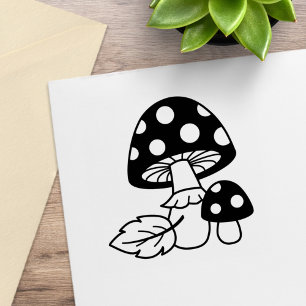 Toadstool Mushrooms Rubber Stamp
