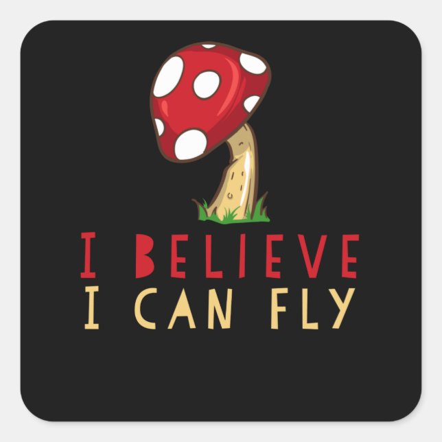 Toadstool Saying Funny Square Sticker (Front)