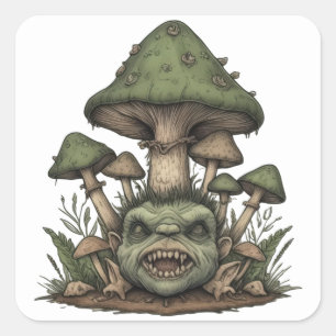Toadstool Troll Square Sticker