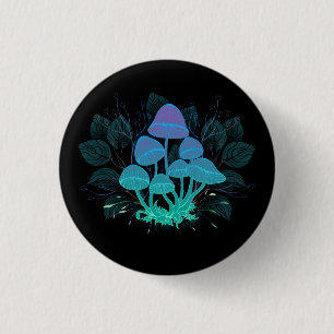 Toadstools in Bushes 3 Cm Round Badge