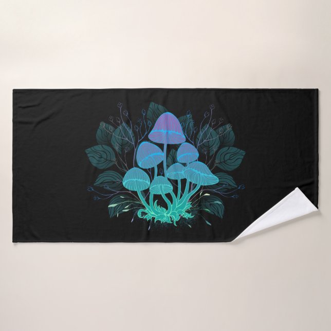 Toadstools in Bushes Bath Towel (Bath Towel)