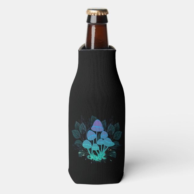Toadstools in Bushes Bottle Cooler (Bottle Front)