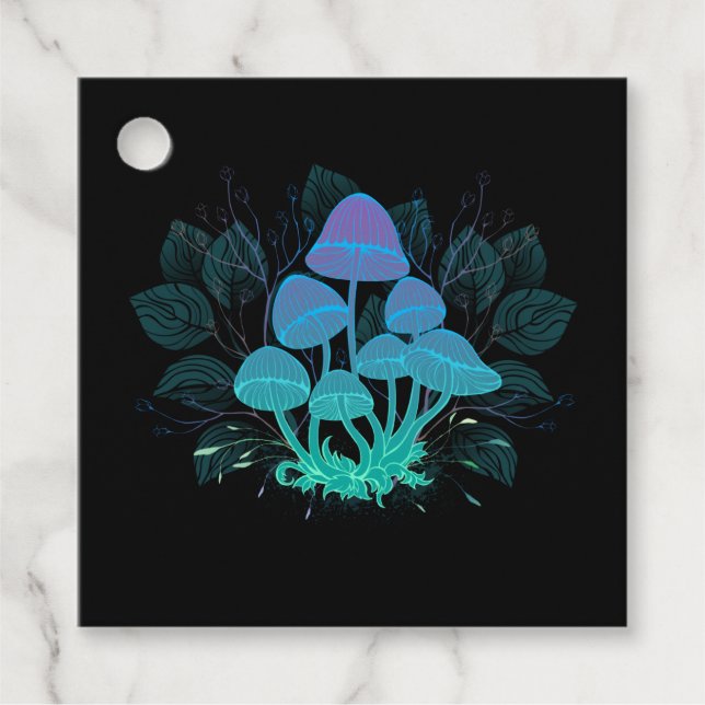 Toadstools in Bushes Favour Tags (Front)