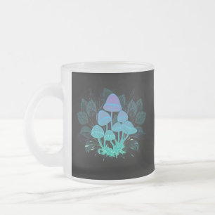 Toadstools in Bushes Frosted Glass Coffee Mug