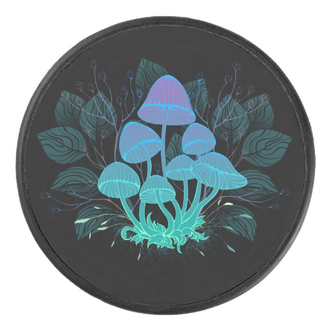 Toadstools in Bushes Hockey Puck (Front)