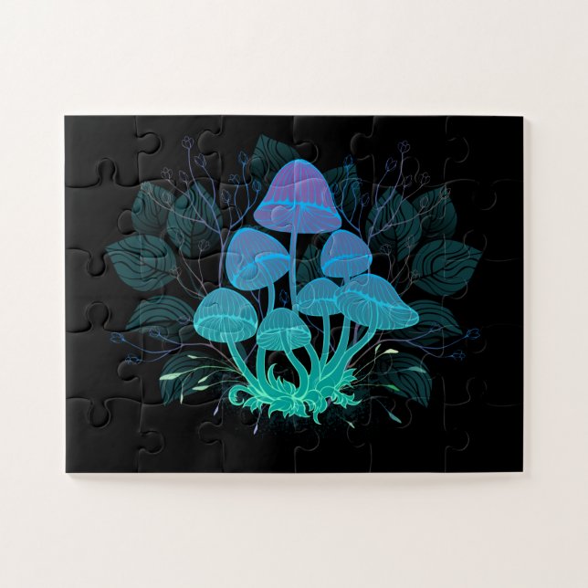 Toadstools in Bushes Jigsaw Puzzle (Horizontal)