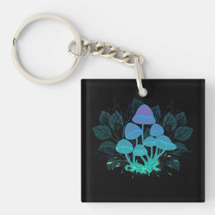 Toadstools in Bushes Key Ring